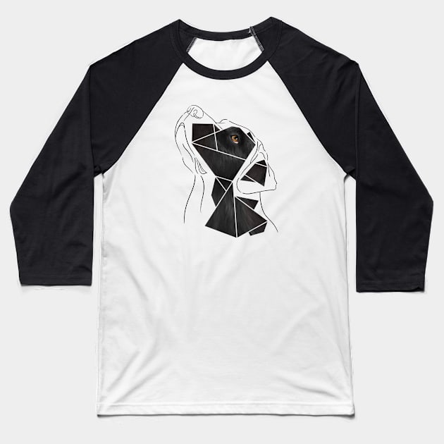 Black Labrador Retriever Baseball T-Shirt by ImaginativeWild